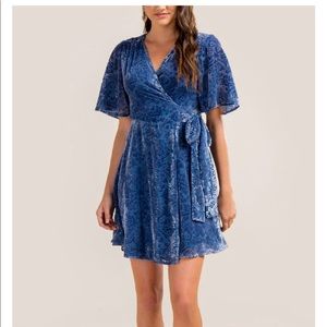 Blue Tie Front Dress